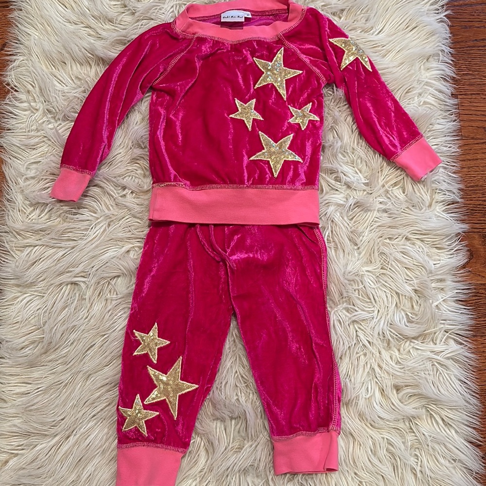 Ooh! La, La! Couture Pink and Gold Star Kids Matching Set